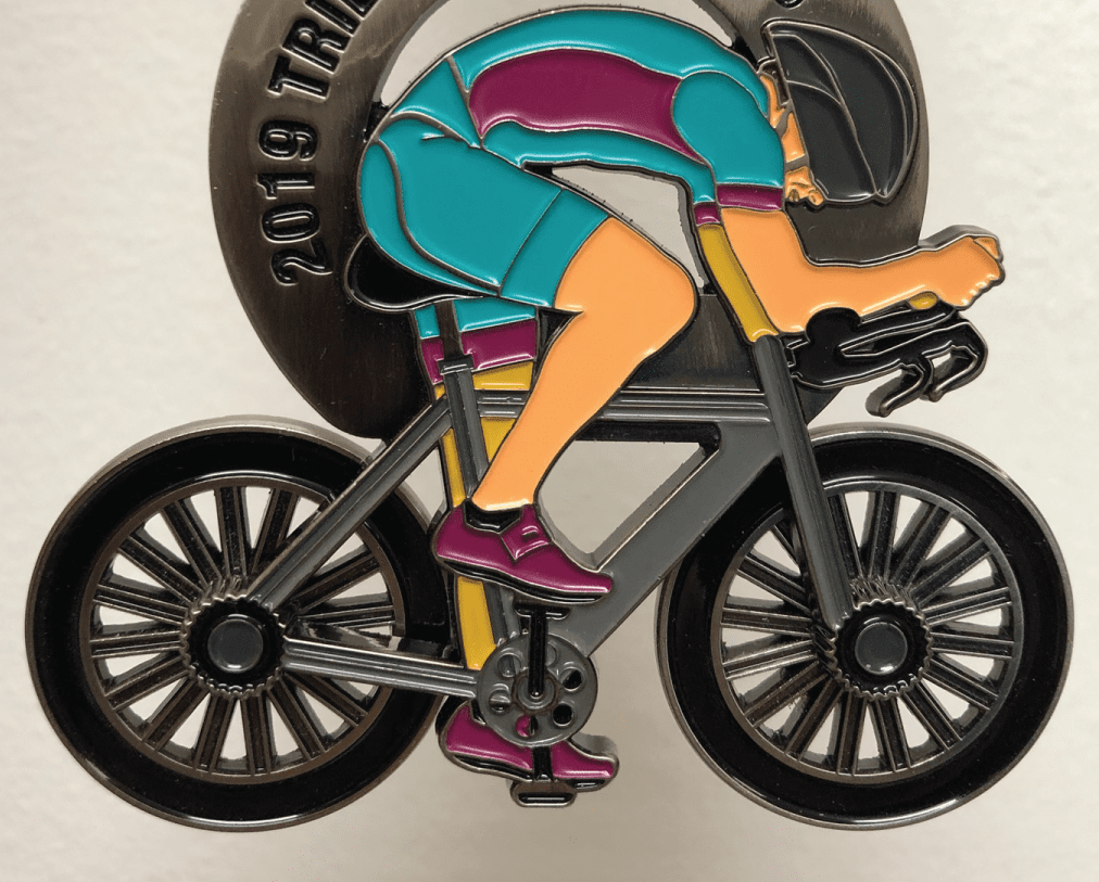 Cyclist with Spinning Wheels